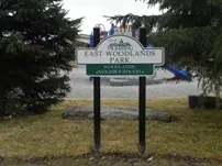 Ground-level view of East Woodlands Park